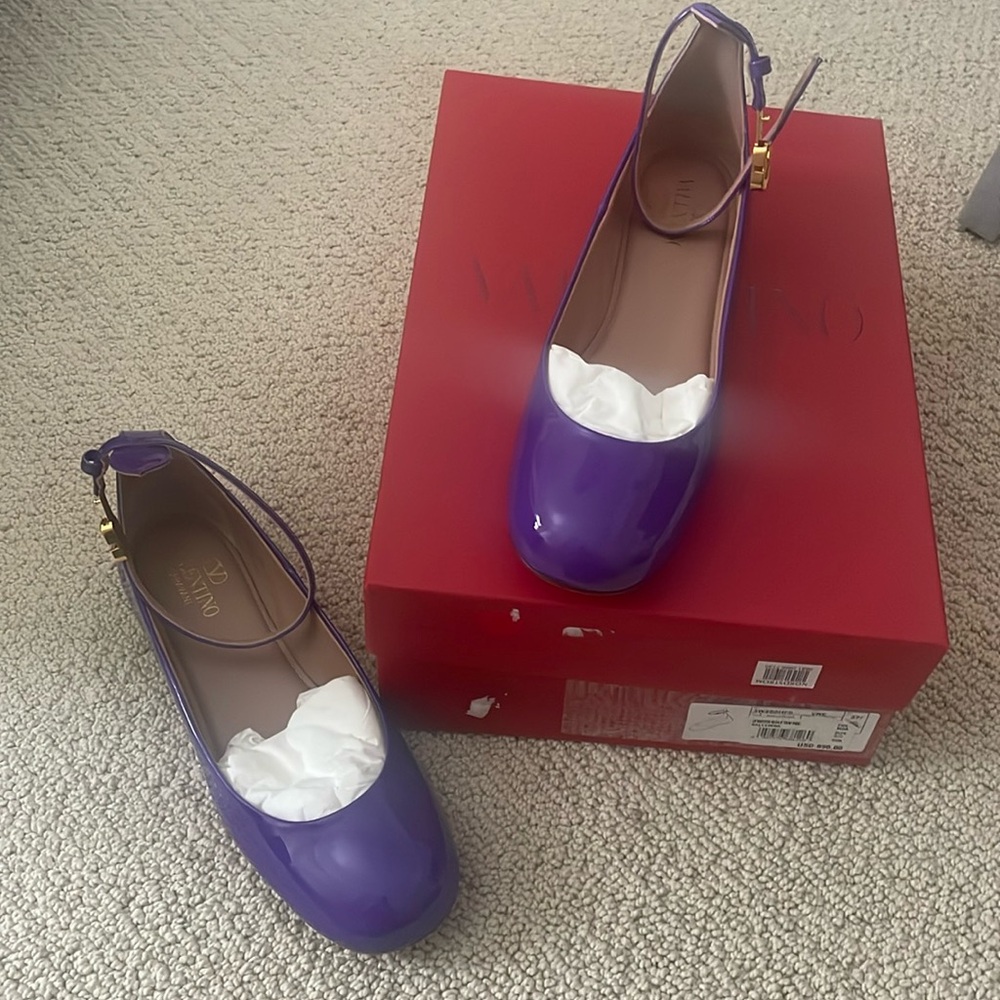 Valentino Garavani Purple Women's Shoes tan go ballet flat 7.5 NIB